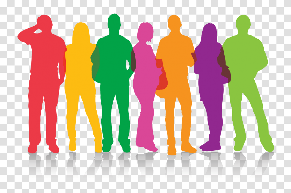 Emotional Support Teams Are Group Of People Colorful Silhouette, Person, Human, Graphics, Art Transparent Png