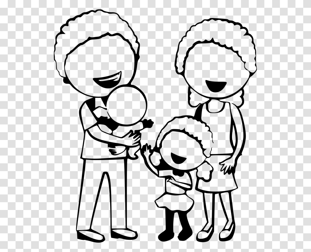 Emotionlovemonochrome Photography Cartoon Family Black And White, Gray, World Of Warcraft Transparent Png