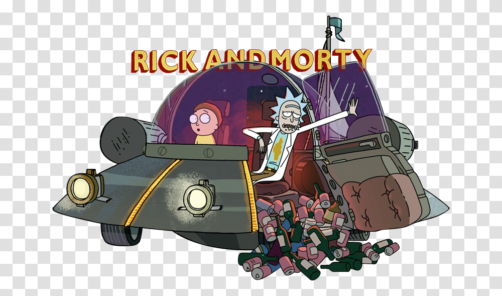 Emoto Music Ryan Elder Composing For Season 2 Of Rick And Car Rick And Morty Spaceship, Art, Book, Comics, Graphics Transparent Png