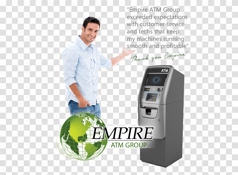 Empire Atm Group Good Review Empireatmgroup Hyosung Halo, Person, Human, Machine, Mobile Phone Transparent Png