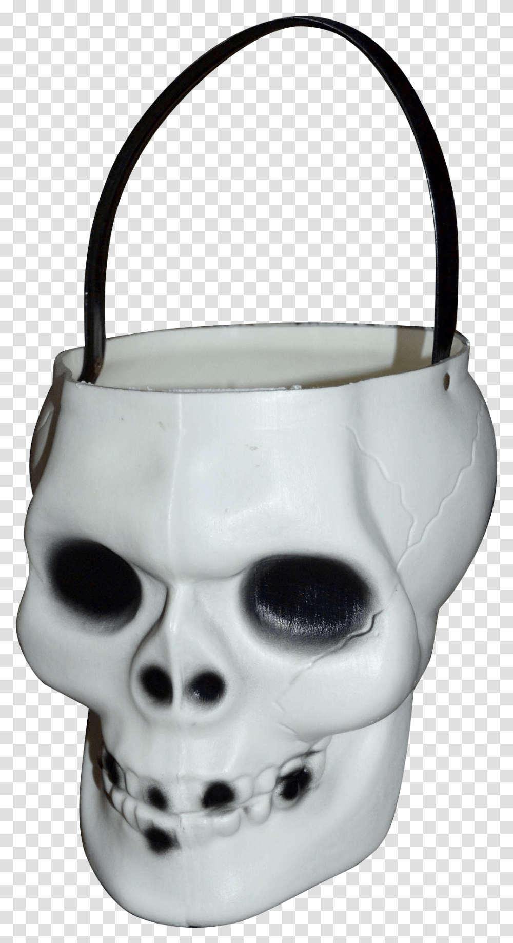 Empire Blow Mold Skeleton Skull Halloween Candy Pail Skull, Pottery, Coffee Cup, Glass, Goblet Transparent Png