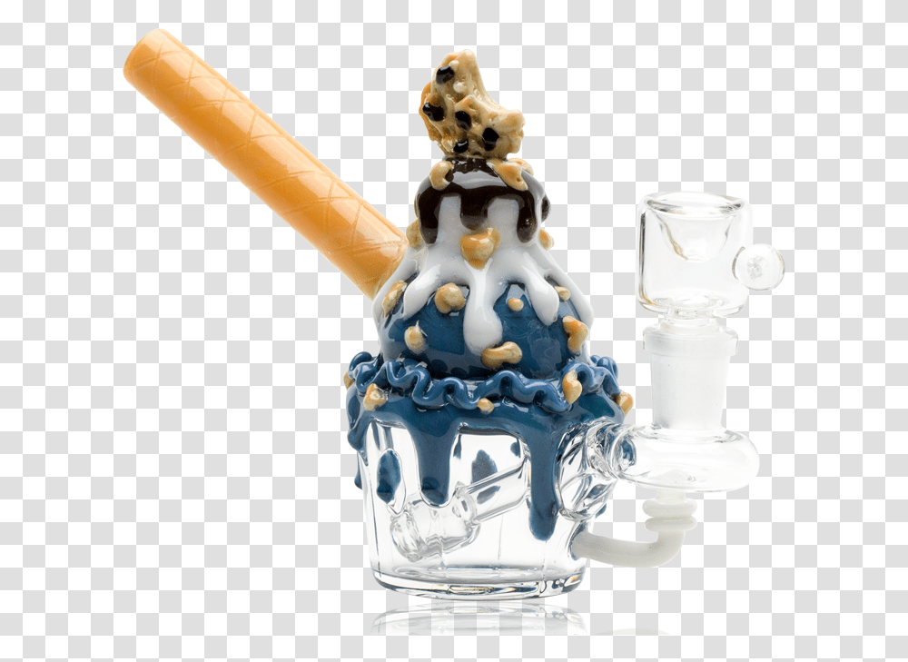 Empire Glassworks Mini Cookie Monster Sundae Bong Empire Glass 18mm Bong, Porcelain, Pottery, Cream Transparent Png