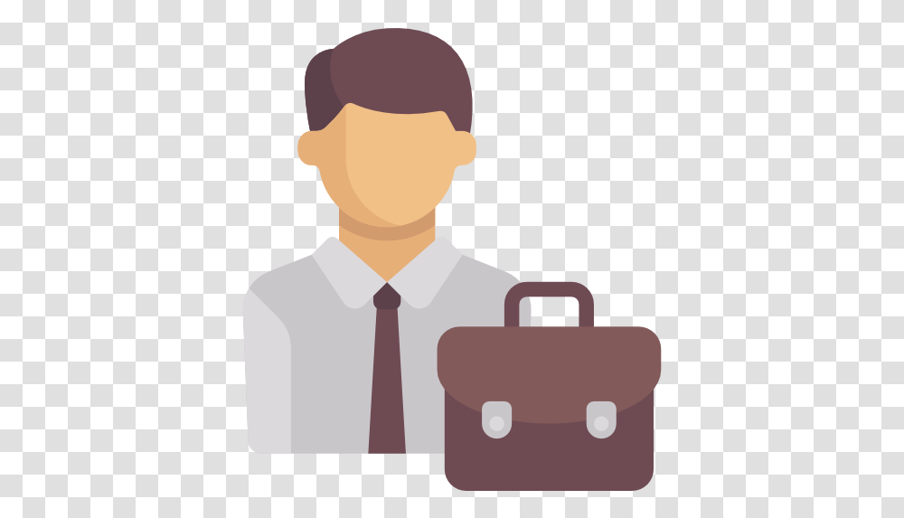 Employee Free People Icons Employee With Bag Icon, Briefcase, Clothing, Apparel, Tie Transparent Png