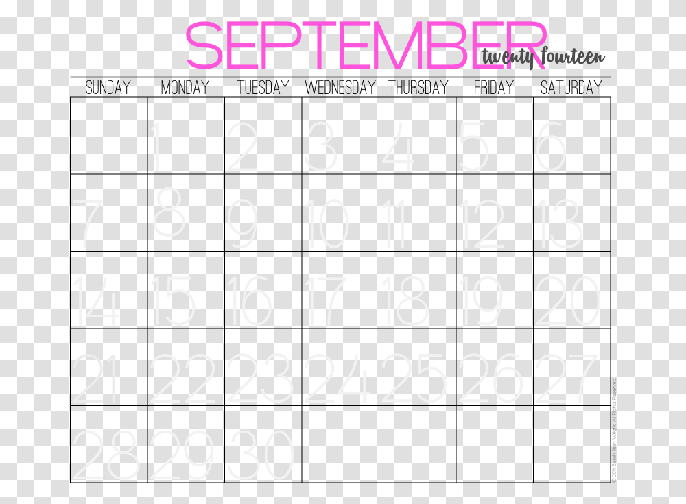 Empty Calendar, Number, Alphabet Transparent Png