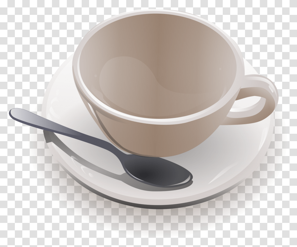 Empty Coffee Cup Coffee Empty Cup, Saucer, Pottery, Spoon, Cutlery Transparent Png