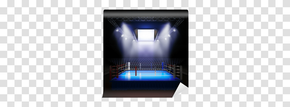 Empty Professional Boxing Ring Boxing Match Background, Lighting, Stage, Spotlight, LED Transparent Png