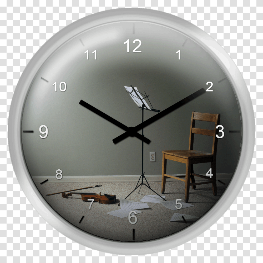 Empty Room With Chair Violin And Sheet Music On Floor Arvore De Bons Frutos, Analog Clock, Wall Clock, Furniture, Clock Tower Transparent Png
