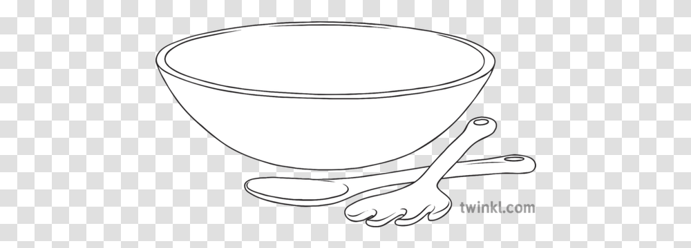 Empty Salad Bowl With Utensils Sen Food Kitchen Ks3 Black Line Art, Dish, Meal, Soup Bowl, Sunglasses Transparent Png