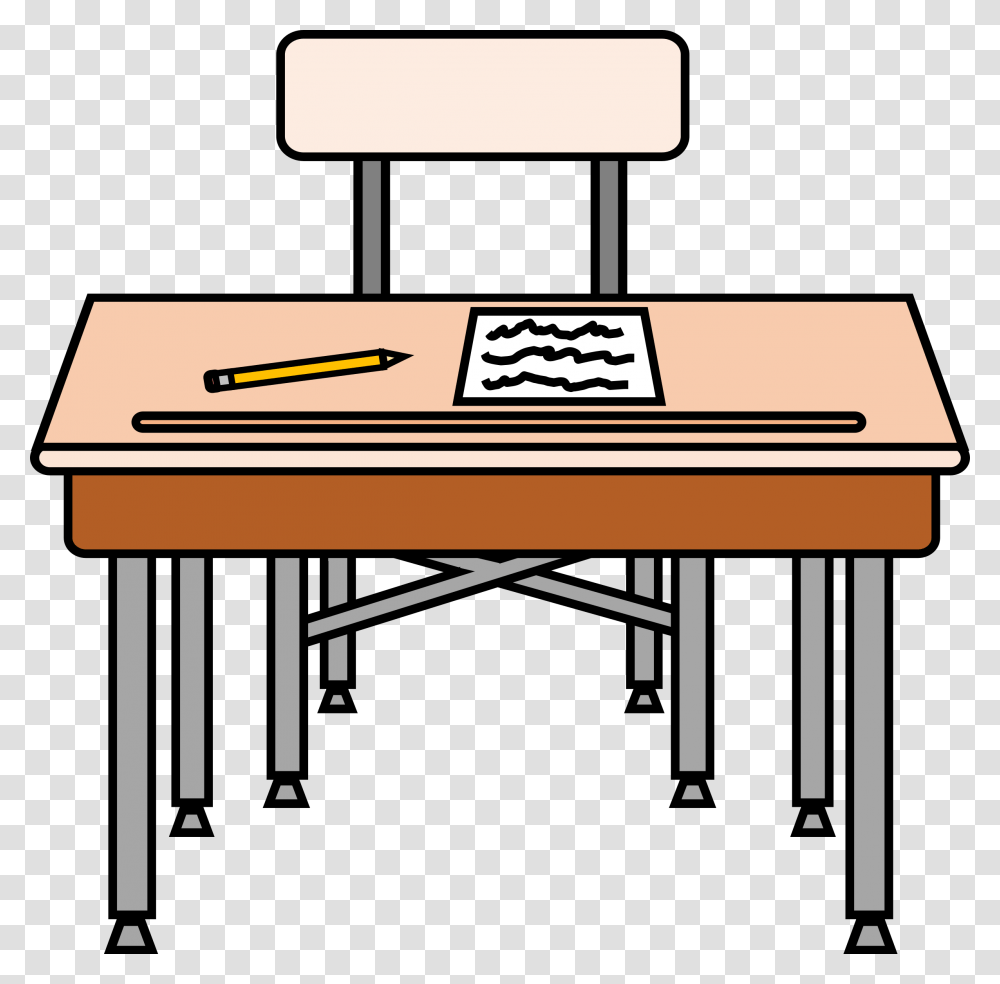 Empty Seat With A Student Desk Clipart, Furniture, Table, Tabletop, Electronics Transparent Png