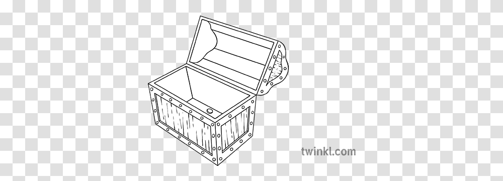 Empty Treasure Chest With Gold Coin Language, Box, Crib, Furniture Transparent Png