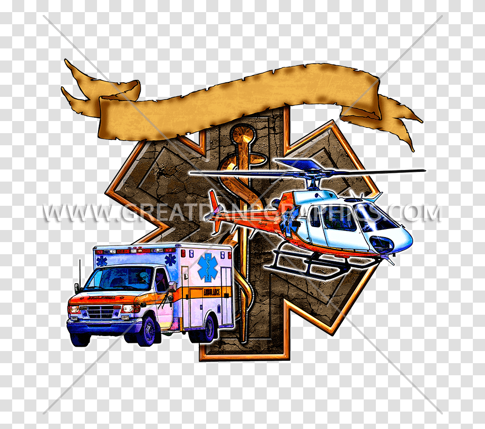 Ems Star Of Life Commercial Vehicle, Helicopter, Aircraft, Transportation, Ambulance Transparent Png