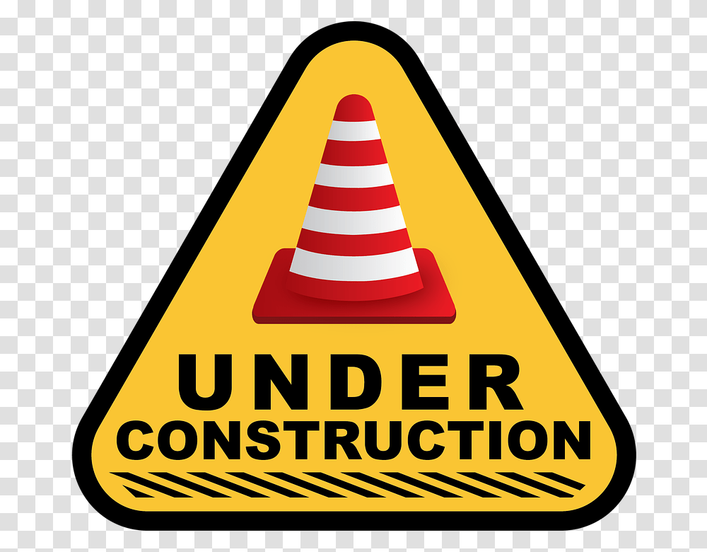 En Construccin Construccin Signo Trabajo Under Construction, Cone, Triangle Transparent Png
