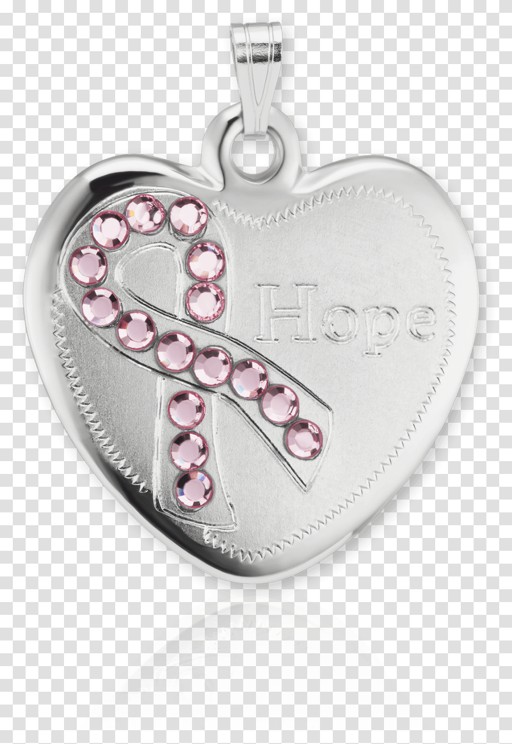 Enameled Sterling Silver Heart Breast Cancer Awareness Locket, Pendant, Accessories, Accessory, Jewelry Transparent Png