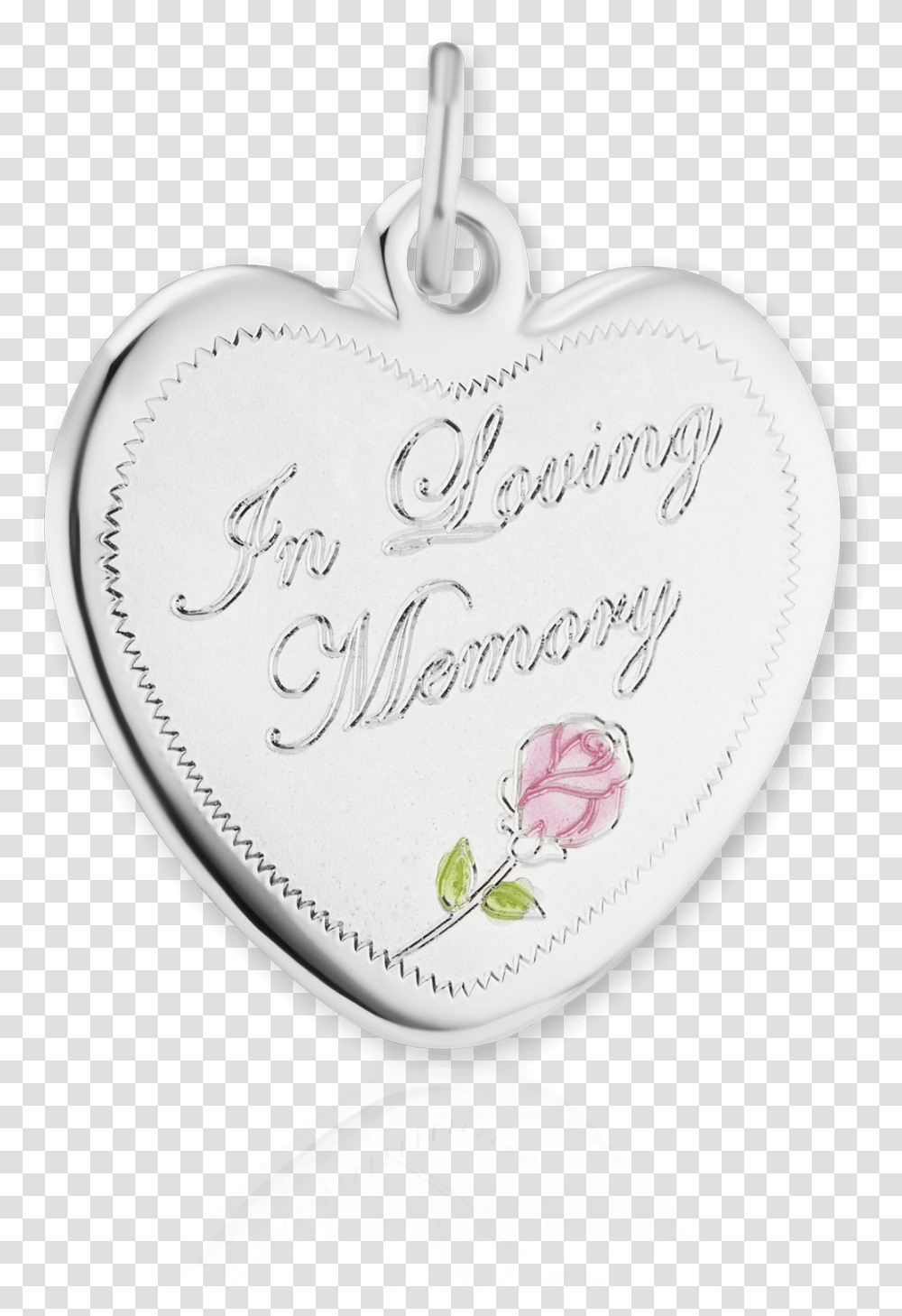 Enameled Sterling Silver Heart In Loving Memory Medallion Solid, Text, Accessories, Accessory, Jewelry Transparent Png
