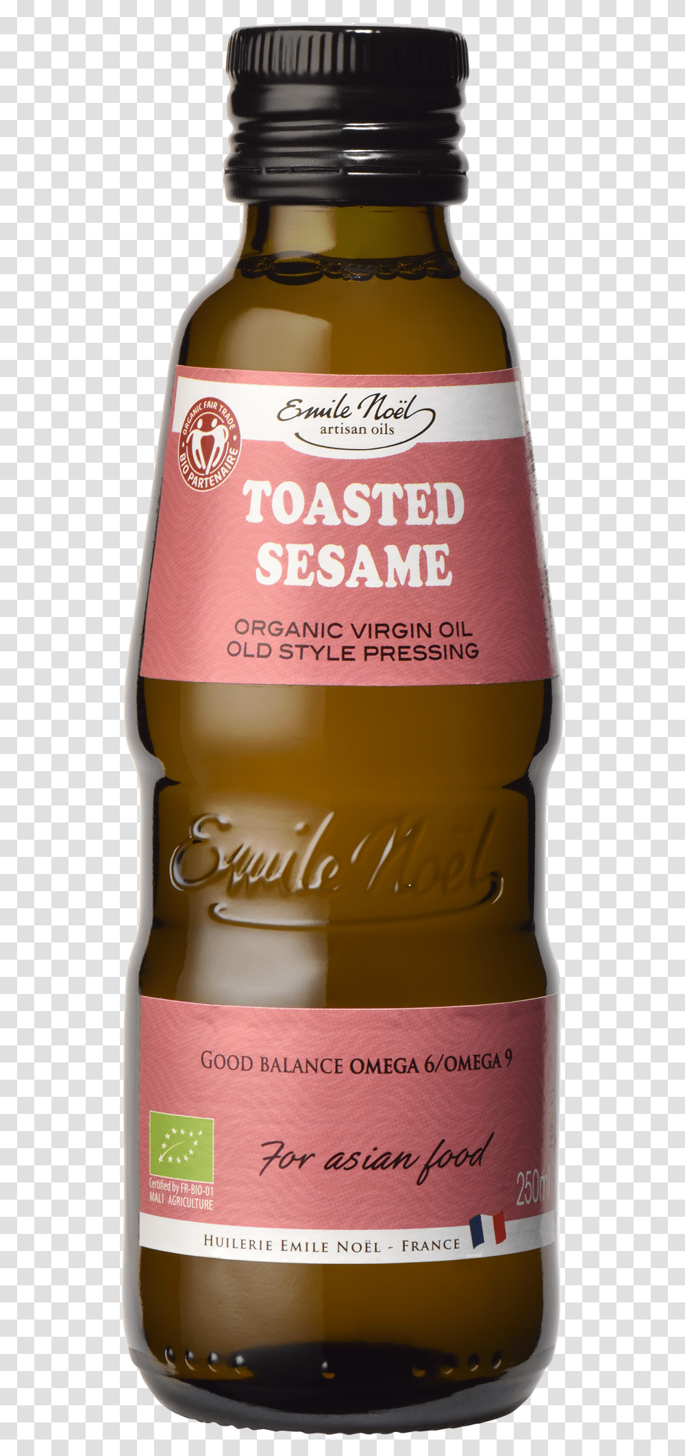 Enang Sesame Toaste 250ml Huile De Sesame Emile Noel, Bottle, Beer, Alcohol, Beverage Transparent Png