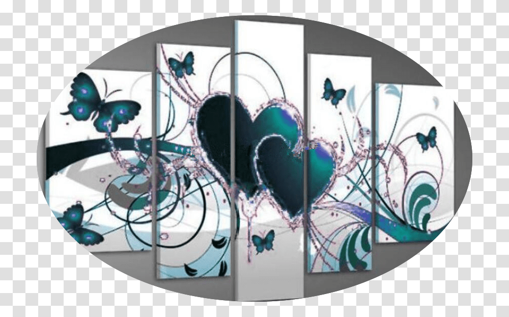 Encased Hearts Canvas Prints Valentines Day, Modern Art, Stained Glass, Screen, Electronics Transparent Png