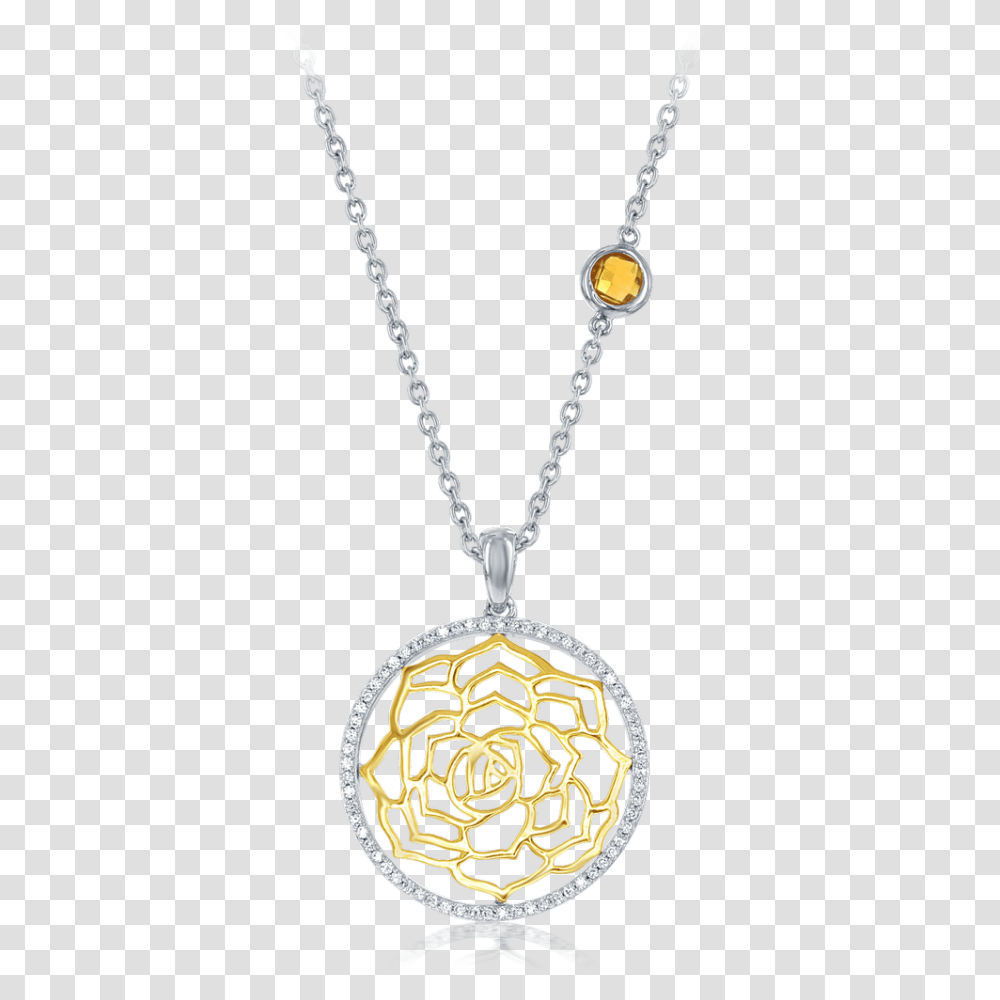 Enchanted Disneys Belle Two Tone Gold Citrine And Diamond, Pendant, Necklace, Jewelry, Accessories Transparent Png