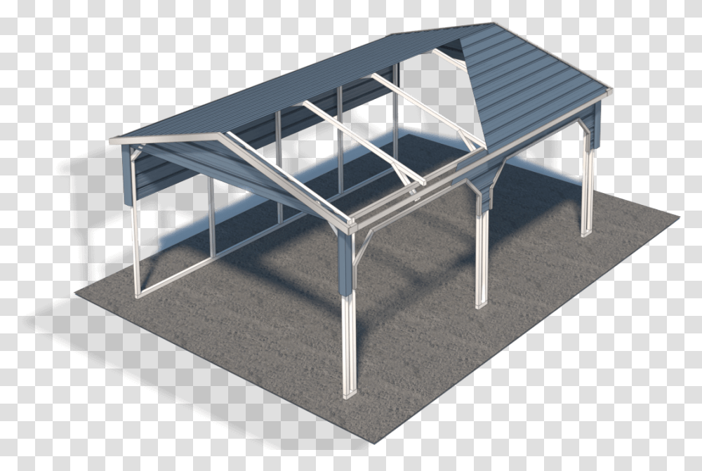 Enclosing A Metal Carport With Wood Post Extensions Architecture, Table, Furniture, Tabletop, Coffee Table Transparent Png