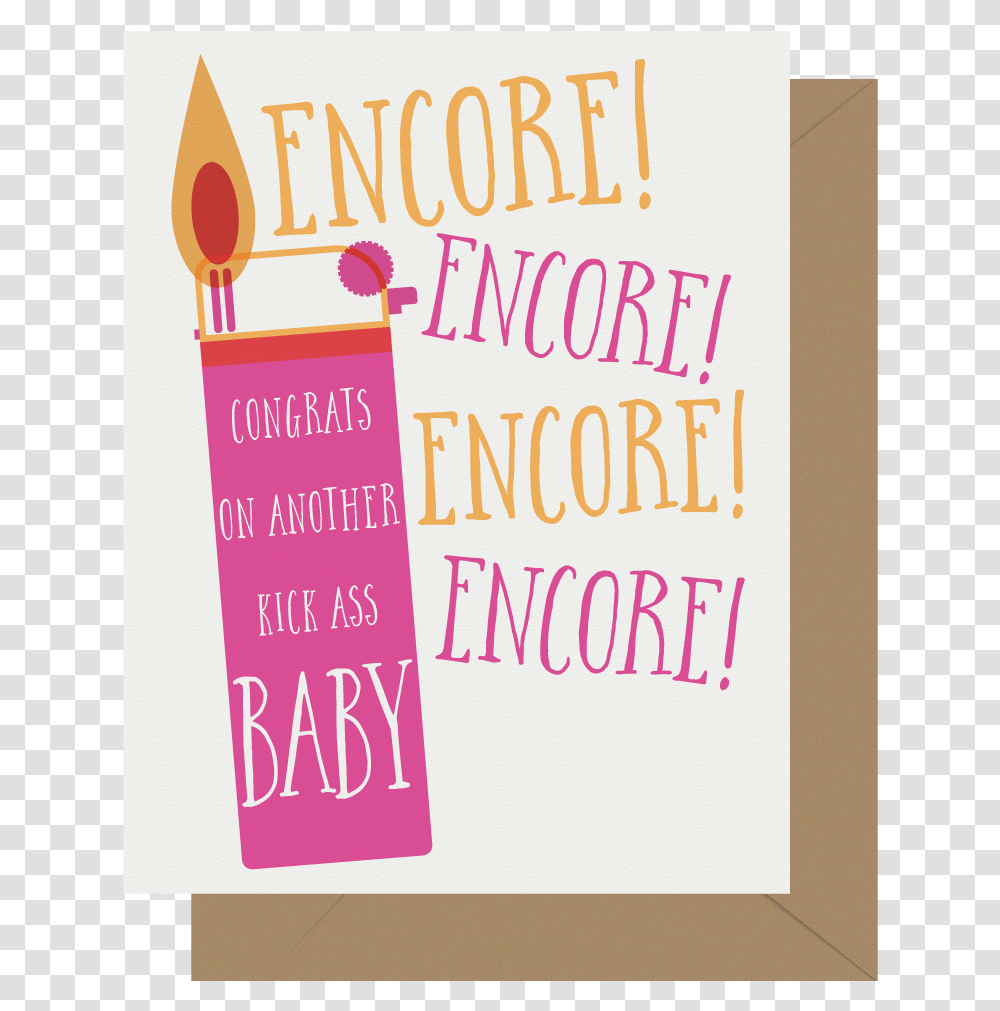 Encore Encore New Baby Letterpress Greeting Card Greeting Card, Word, Cutlery, Spoon Transparent Png