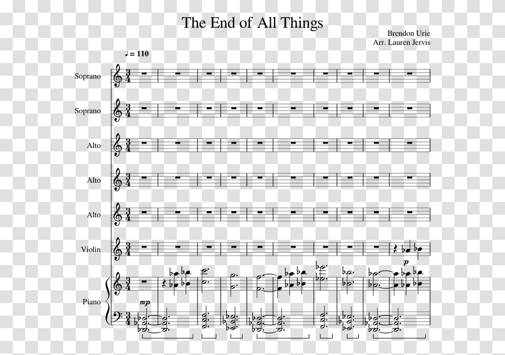 End Of All Things Sheet Music, Gray, World Of Warcraft Transparent Png