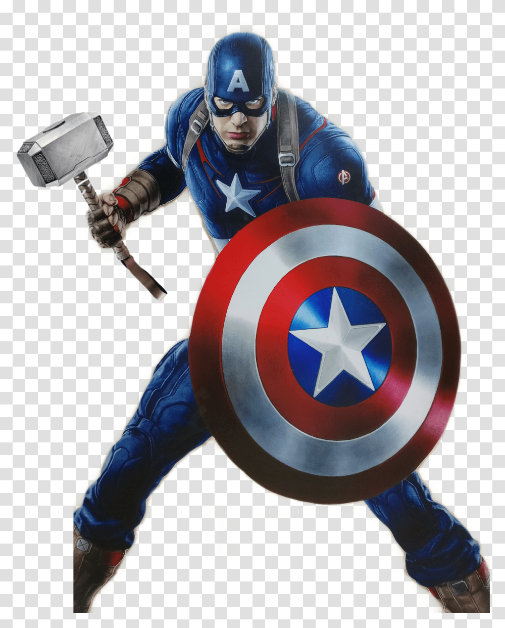 Endgamecap Cap Endgame Thor Hammer Avengers Captain America Shield Transparent Png