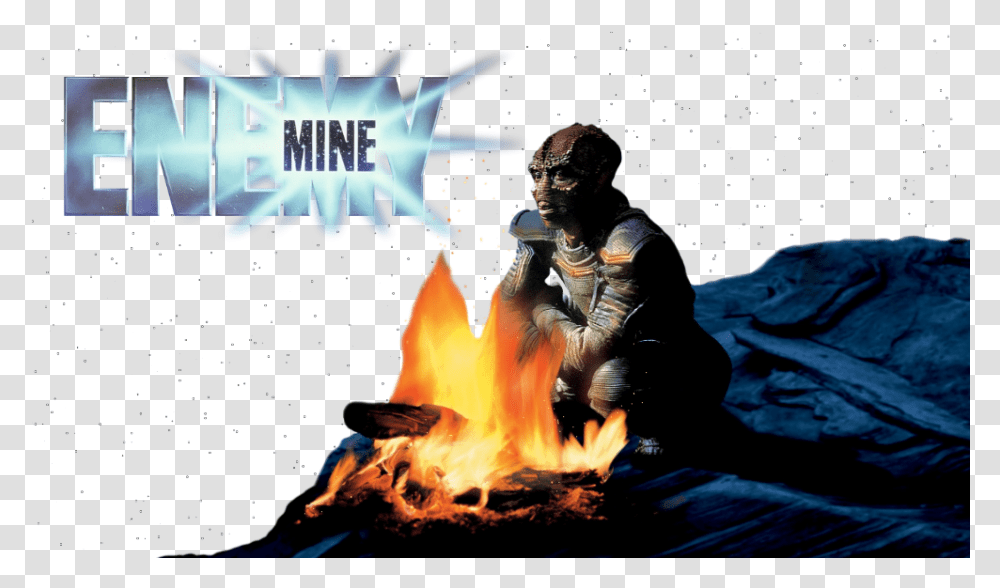 Enemy Mine Movie Logo, Fire, Person, Human, Bonfire Transparent Png