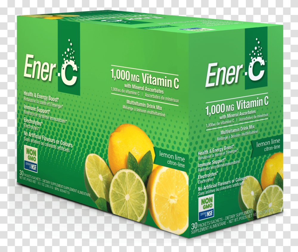 Ener C Lemon Lime Ener C Drinks, Citrus Fruit, Plant, Food, Flyer Transparent Png