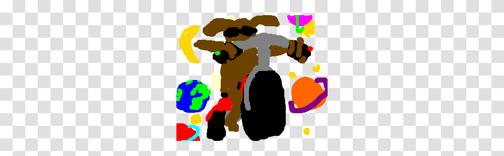 Energizer Bunny Riding A Motorcycle In Space Drawing, Poster, Crowd Transparent Png