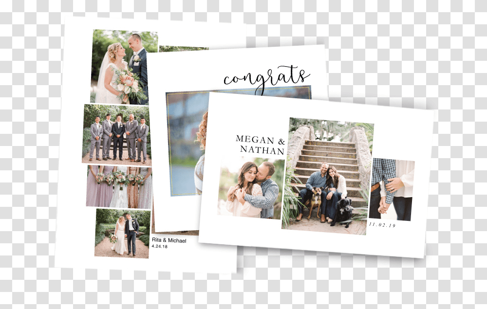 Engagement Amp Wedding Photos Printed On Composite Colalge Photograph, Person, Collage, Poster Transparent Png