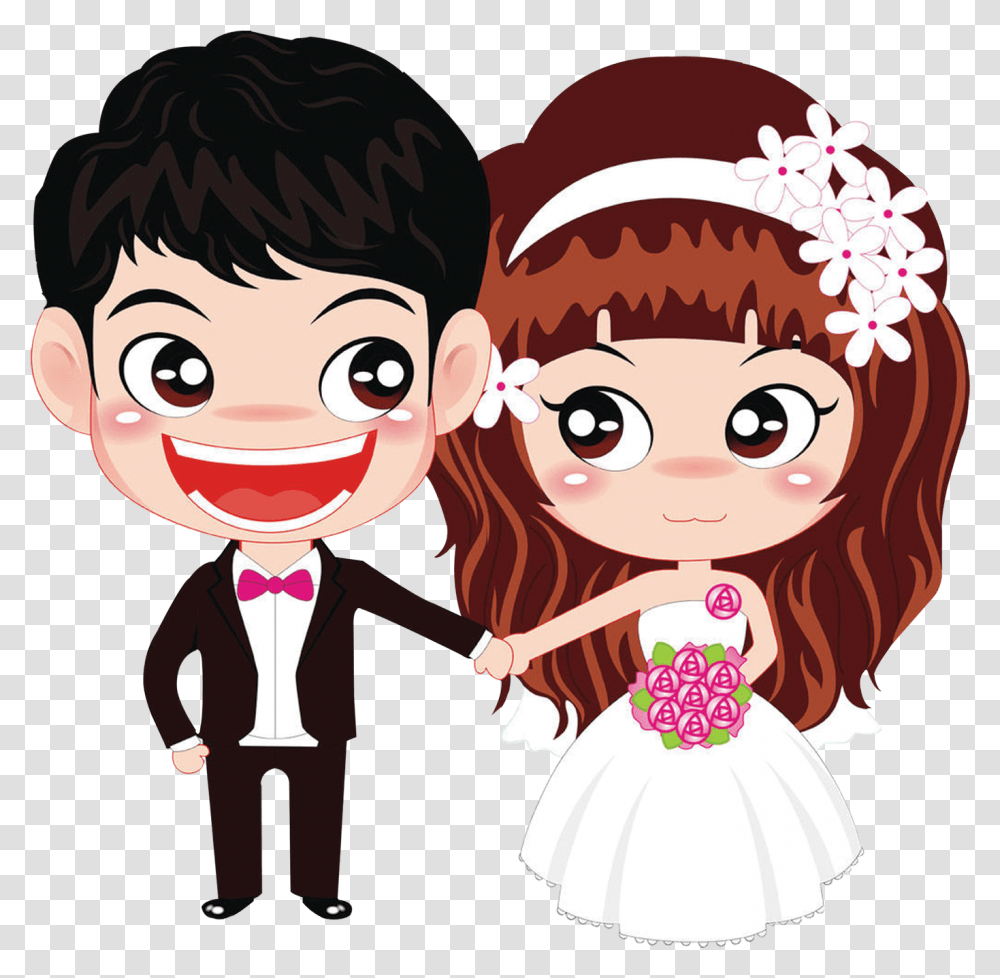 Engagement Clipart Wedding Drink Love Is Wedding Cute Wedding Couple Cartoon, Person, Face, Female, Girl Transparent Png