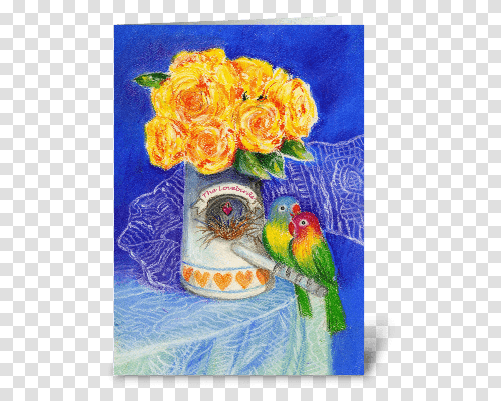 Engagement Congratulations Lovebirds Greeting Card Garden Roses, Animal, Floral Design Transparent Png
