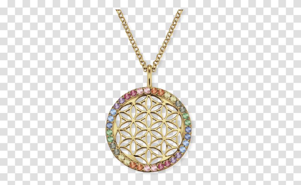 Engelsrufer Necklace Flower Of Life Gold Multicolor Engelsrufer Kette, Pendant, Locket, Jewelry, Accessories Transparent Png