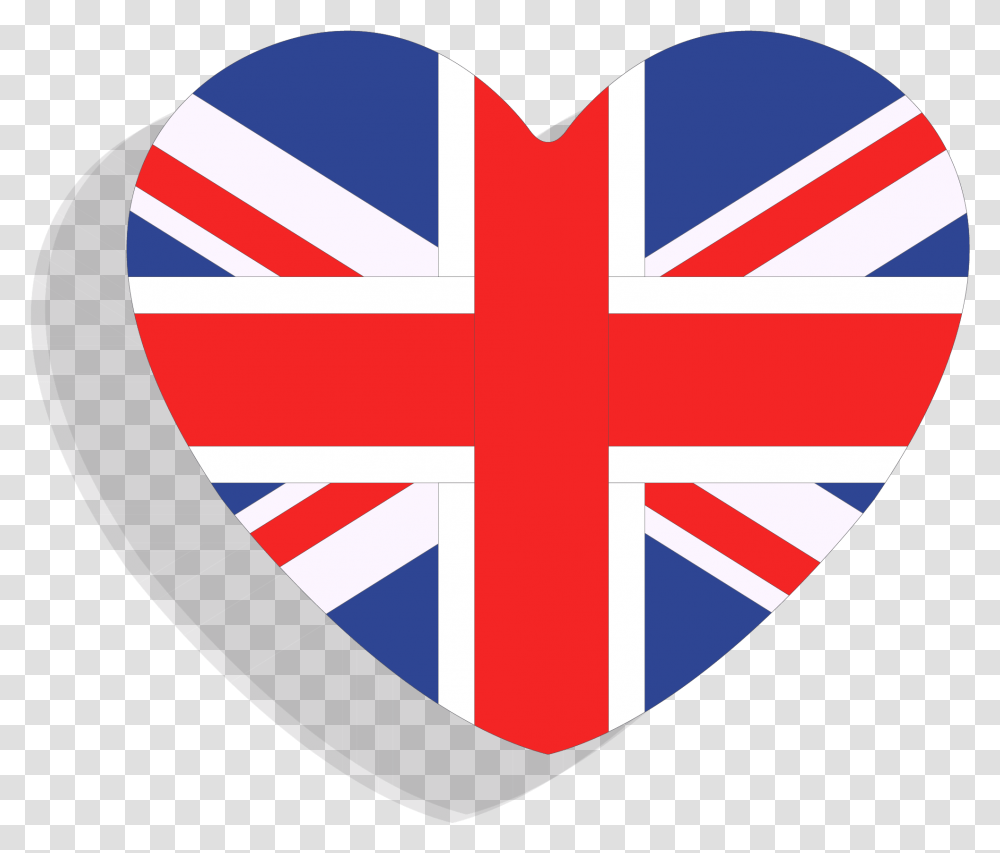 England Flag Clipart Uk Flag Heart, Logo, Trademark, First Aid Transparent Png