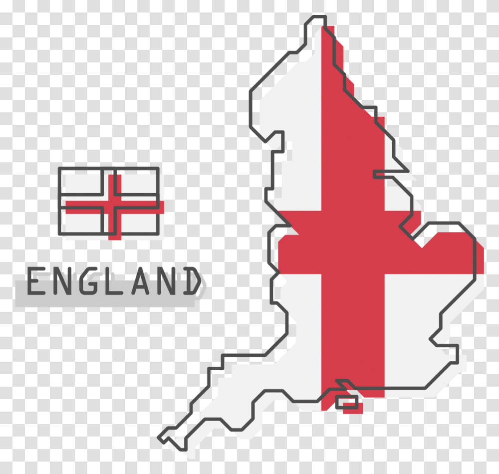 England Flag Uk Map Cartoon, Plot, Diagram, Plan, Outdoors Transparent Png