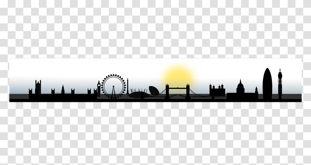 England London Skyline Silhouette City Cityscape E, Building, Amusement Park, Bridge, Ferris Wheel Transparent Png