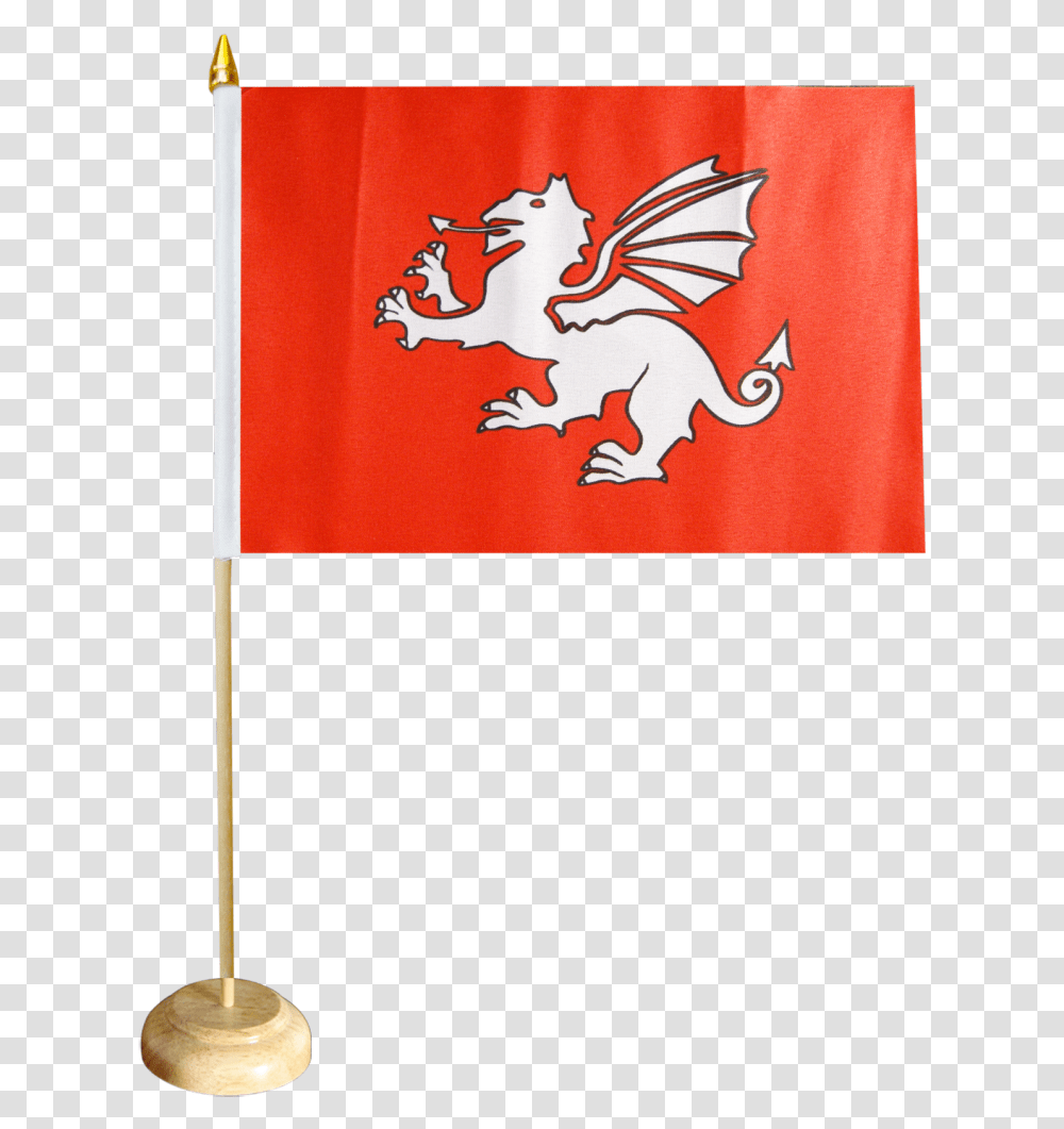 England White Dragon Table Flag Flag, Bird, Animal Transparent Png