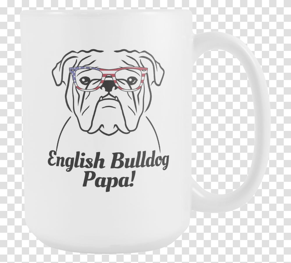 English Bulldog Papa Coffee Mug Mug, Coffee Cup, Glasses, Accessories, Accessory Transparent Png