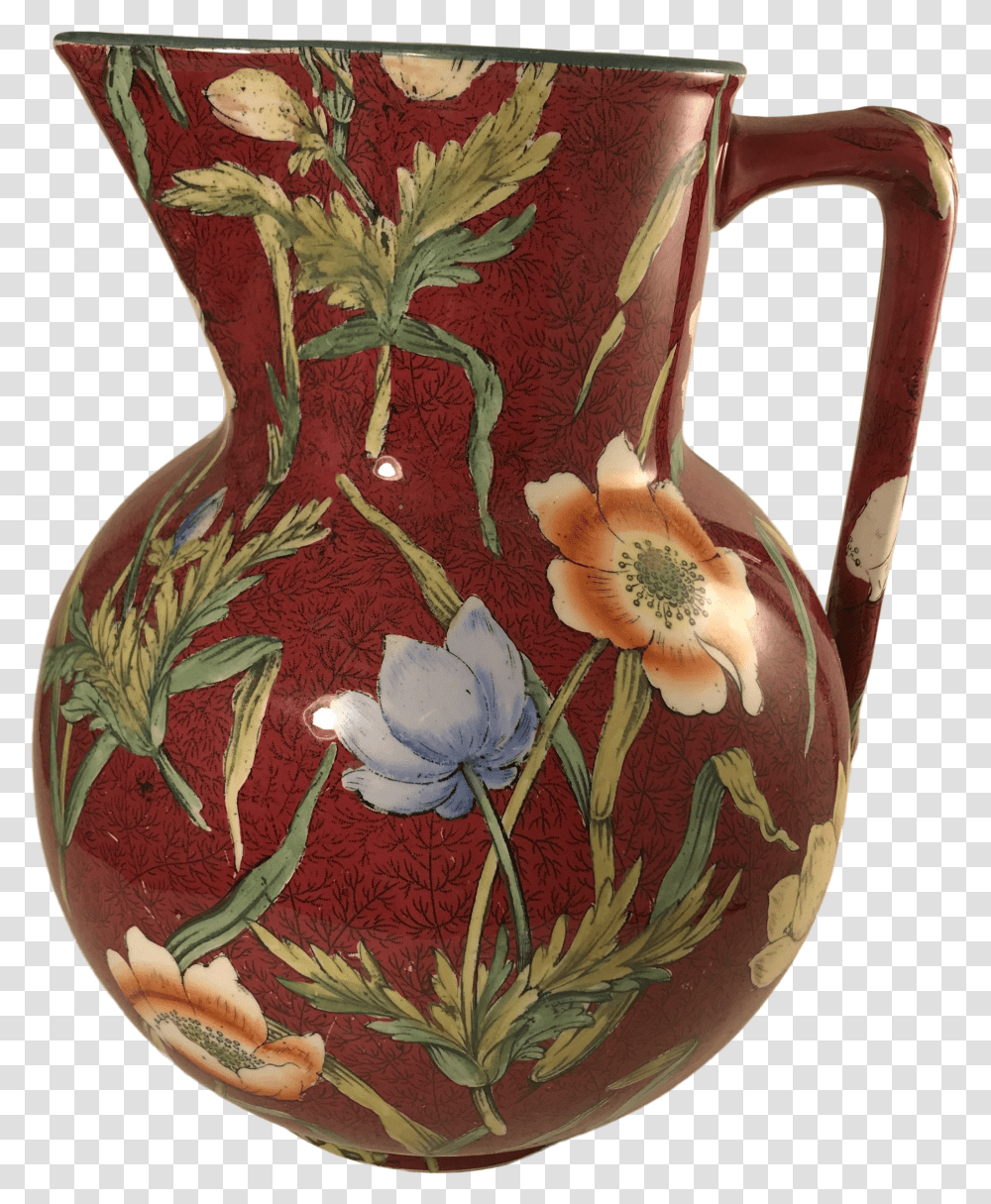 English Chintz Pattern Large Decorative Water Pitcher Earthenware Transparent Png