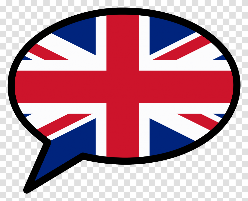 English Speech Balloon English Flag Speech Bubble, First Aid, Logo, Trademark Transparent Png