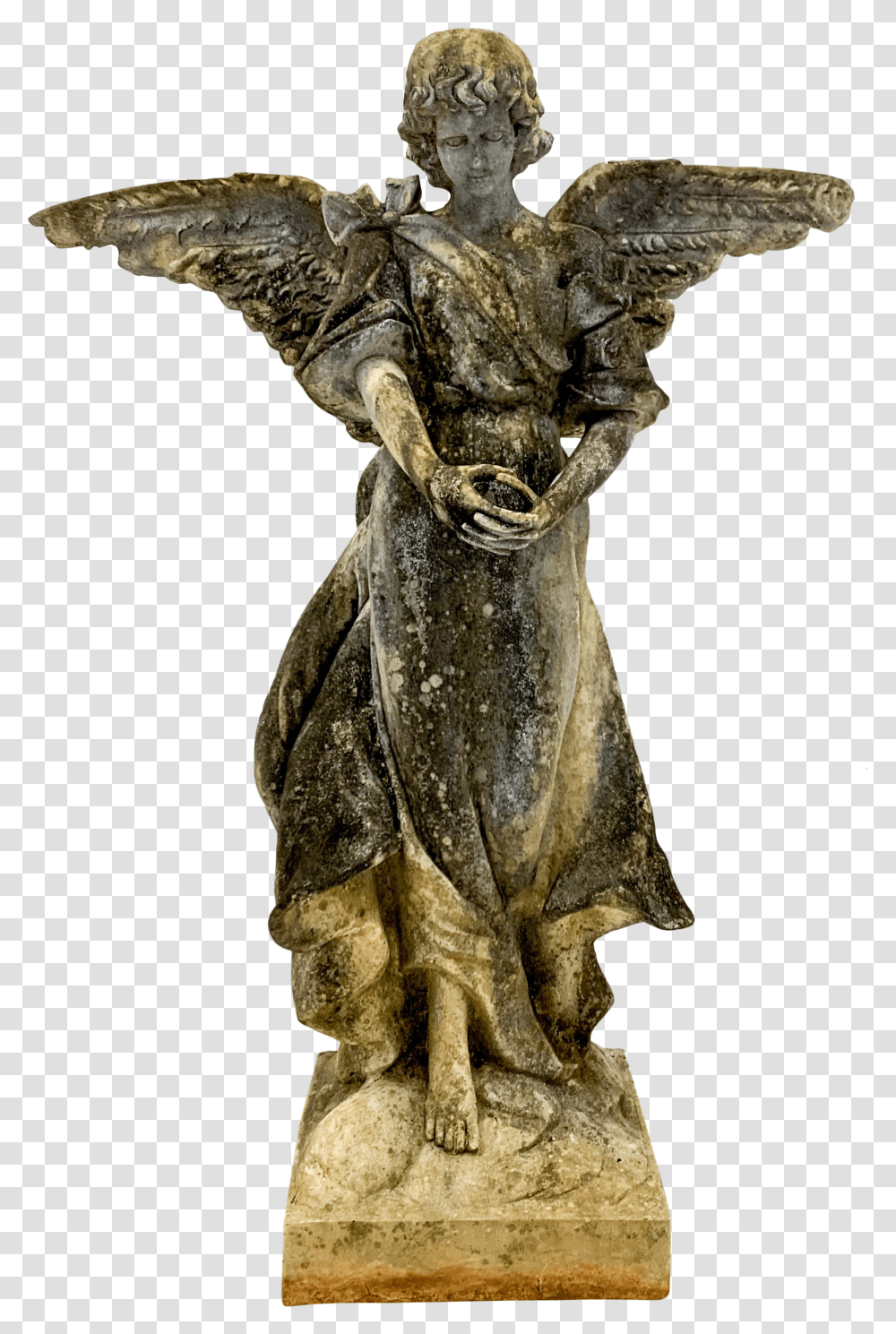 English Style Garden Angel Statue Bronze Sculpture Transparent Png