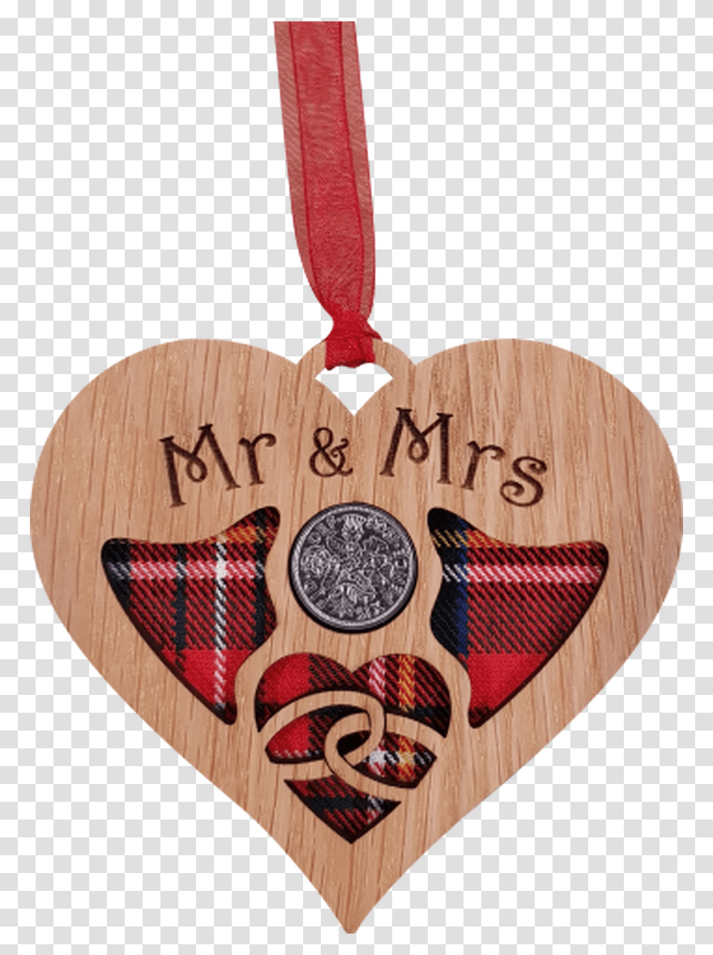 Engraved Mr Amp Mrs Wedding Heart Lucky Sixpence With Wedding, Ornament, Rug Transparent Png