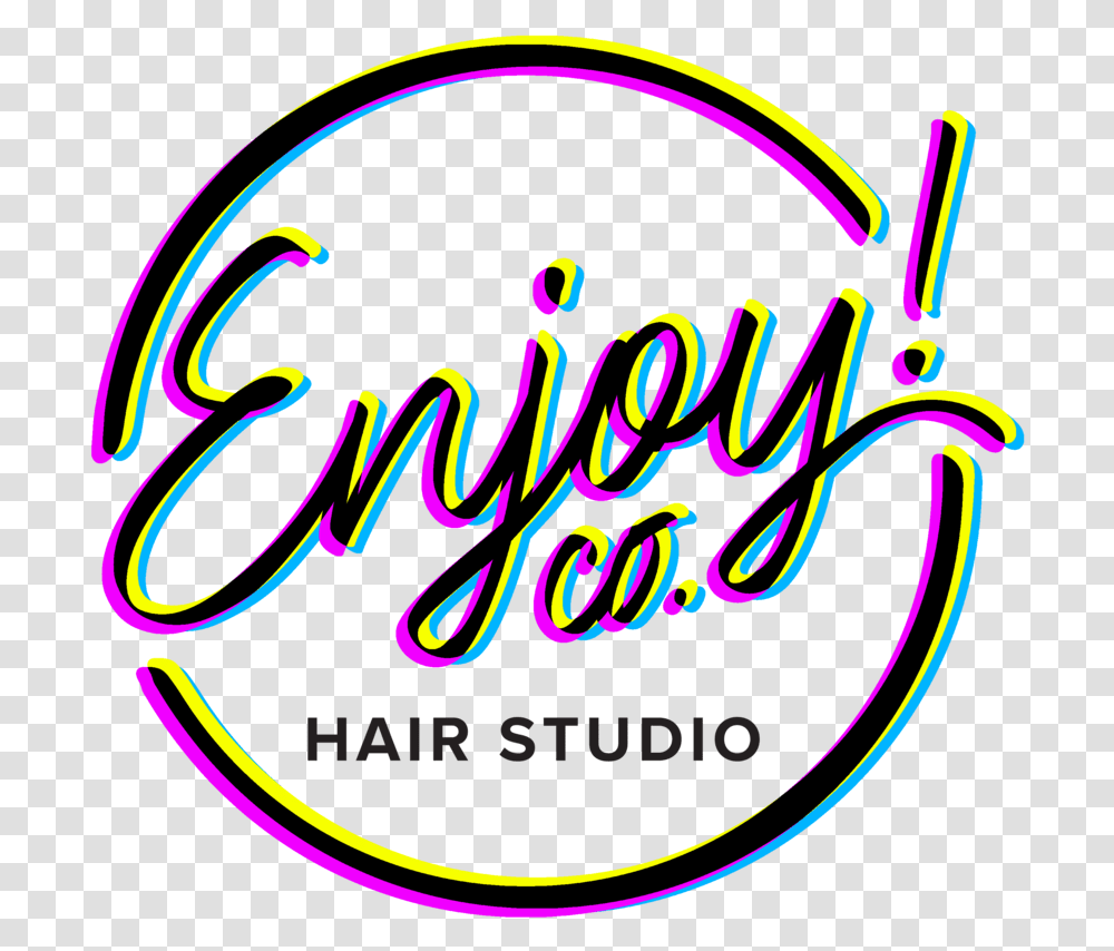 Enjoy Co Hair Studio Dot, Light, Neon, Text, Calligraphy Transparent Png