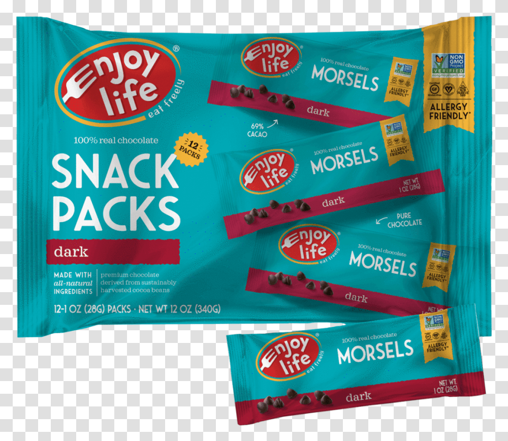 Enjoy Enjoy Life Chocolate Chips, Food, Candy, Advertisement, Poster Transparent Png