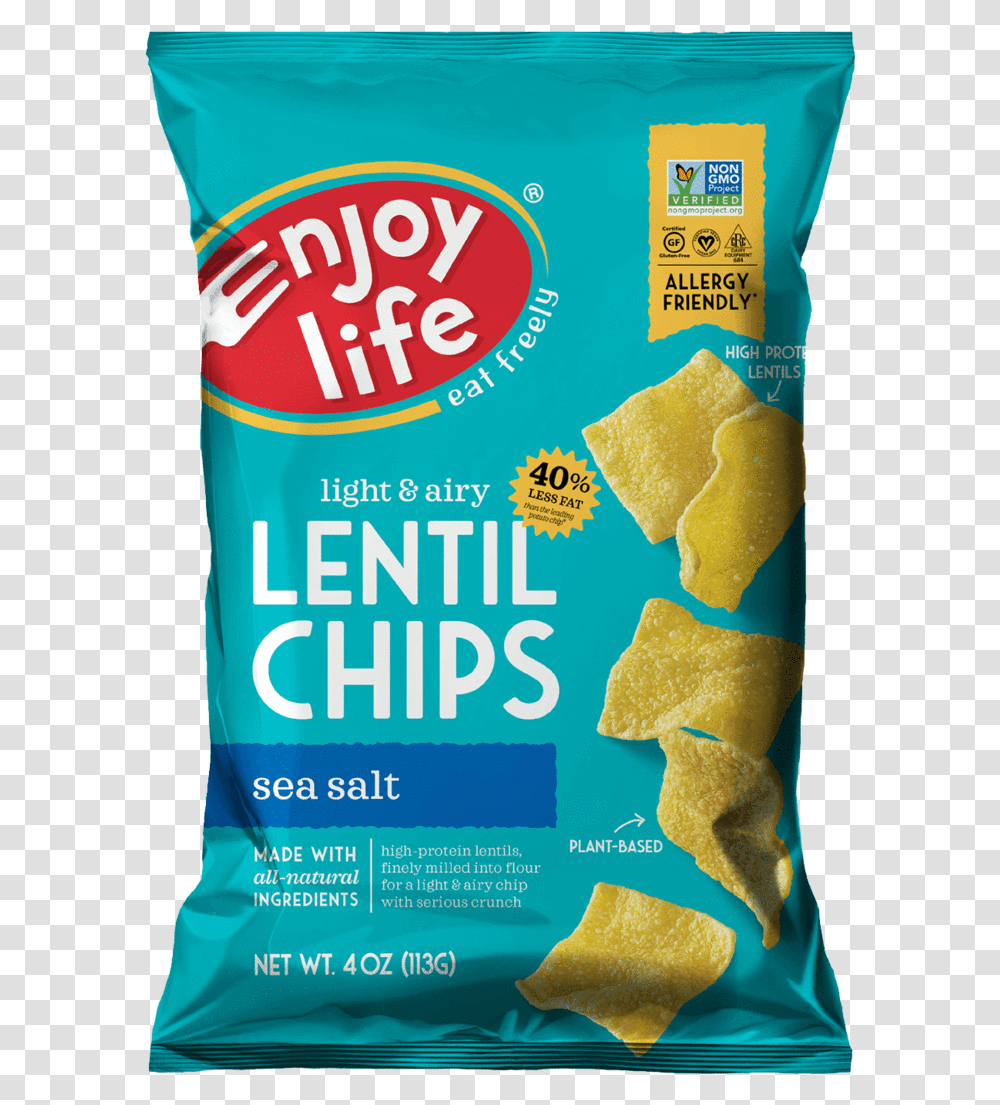 Enjoy Life Lentil Chips Sea Salt, Food, Bread, Snack, Cracker Transparent Png