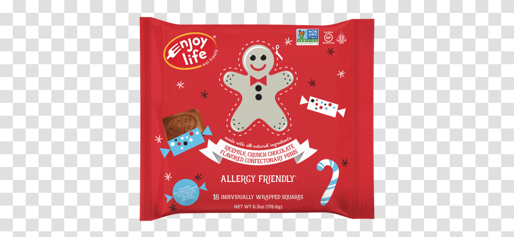 Enjoy Life Minis Winter Holiday Rice Milk Crunch Chocolate Enjoy Life Christmas Chocolate, Poster, Advertisement, Flyer, Paper Transparent Png