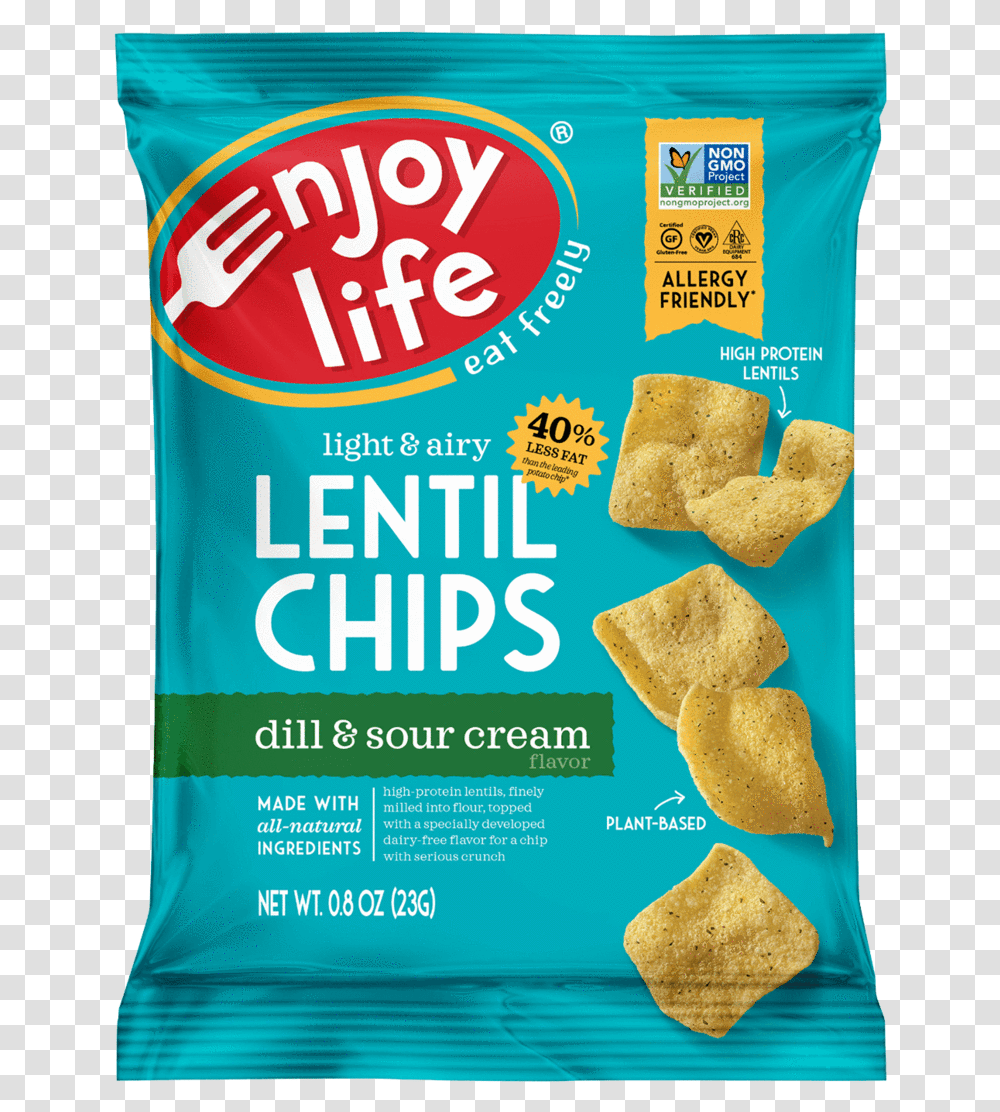 Enjoy Life Sea Salt Lentil Chips, Bread, Food, Cracker, Plant Transparent Png