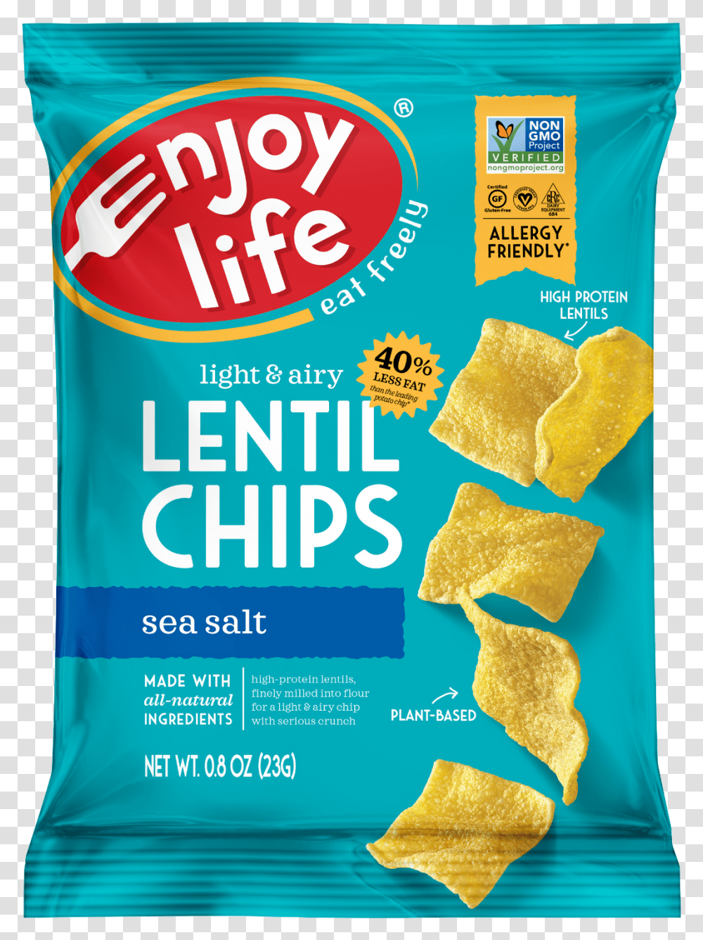 Enjoy Life Sea Salt Lentil Chips, Food, Plant, Paper, Bread Transparent Png