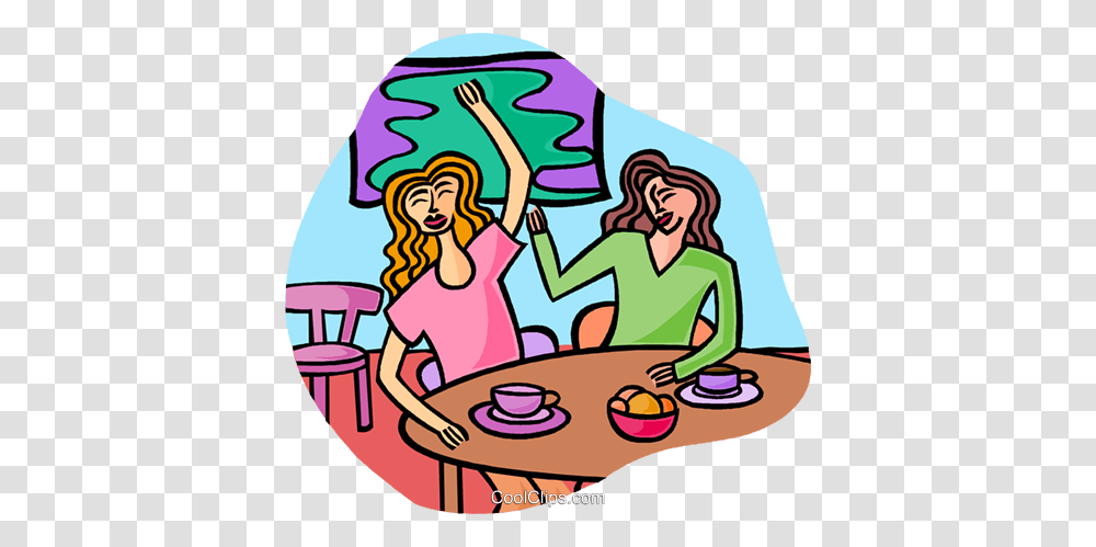 Enjoying Coffee And Conversation Royalty Free Vector Clip Art, Doodle, Drawing, Washing, Meal Transparent Png
