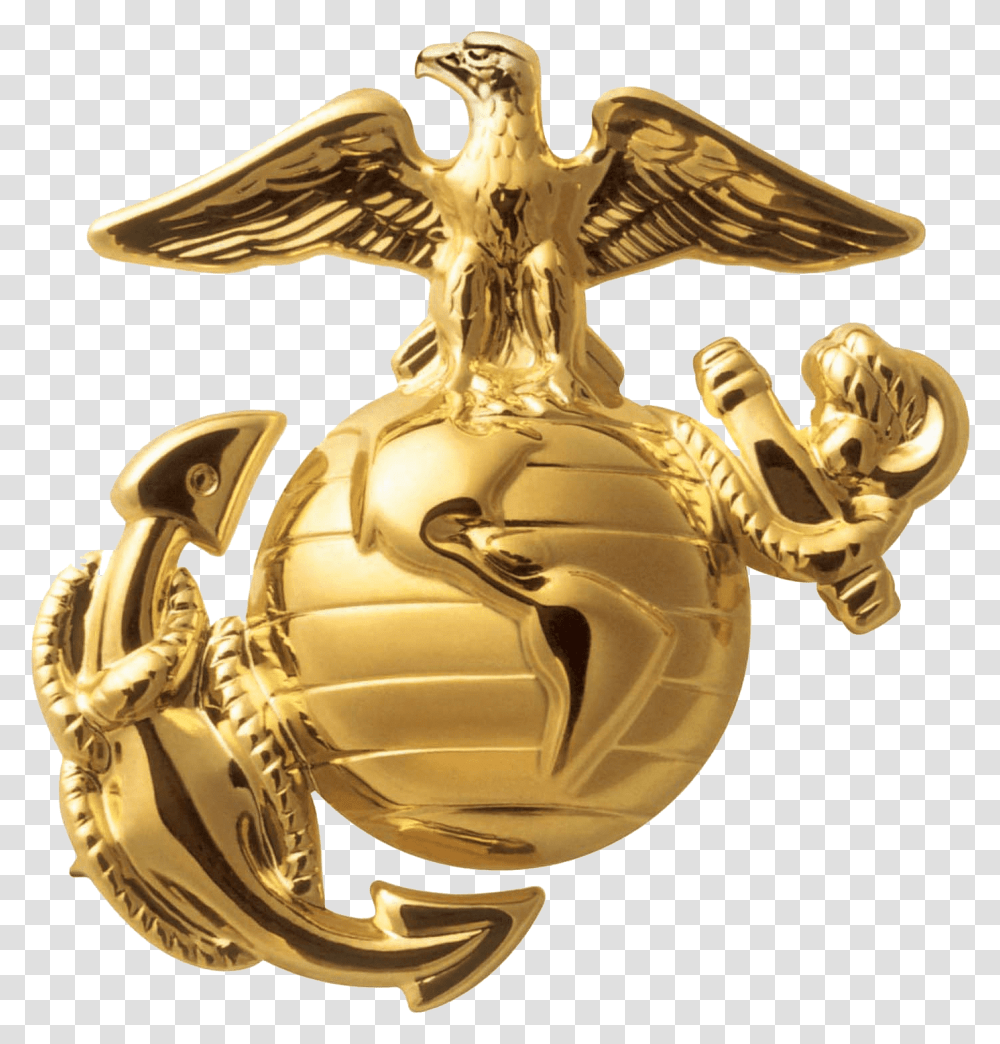 Enlisted Globeanchor Usmc Marine Corps Emblem, Gold, Trophy, Gold Medal Transparent Png