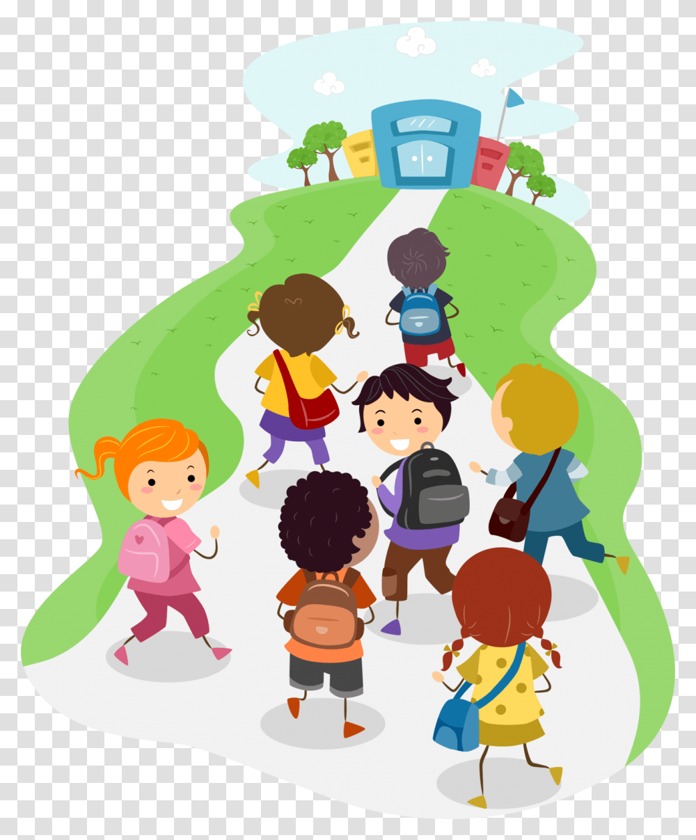 Enter Clipart Children Going To School Clipart, Family, Drawing, Doodle Transparent Png